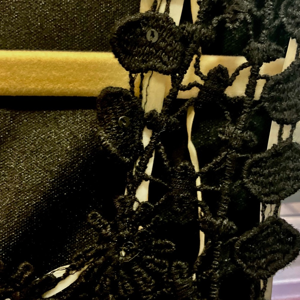 RB Collection NY Elegant Black Shimmer W/Lace Sleeveless Dress-Medium-NWOT - Picture 9 of 9